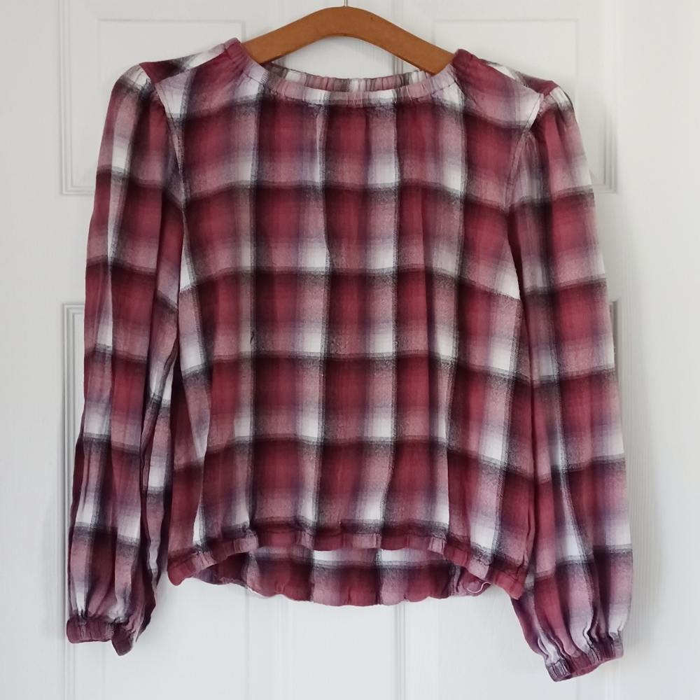 Cloth and stone for anthropologie casual plaid flannel shirt